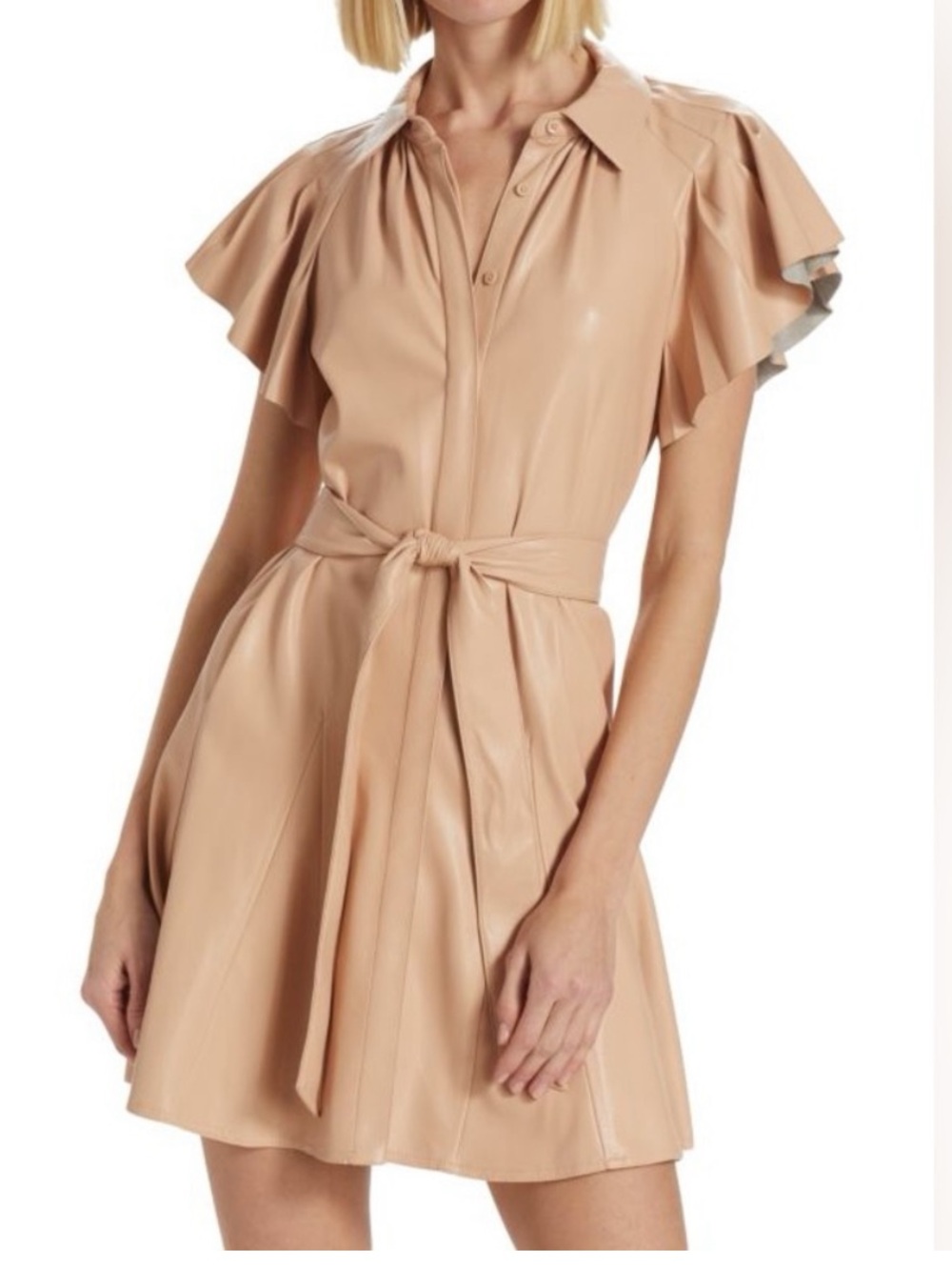 ALICE + OLIVIA Ofra Vegan Leather Mini Dress